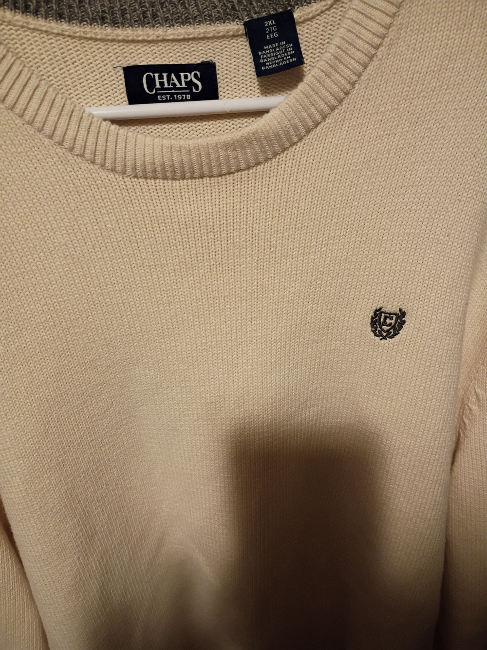 CHAPS Cream Crewneck Sweater